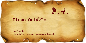 Miron Arián névjegykártya